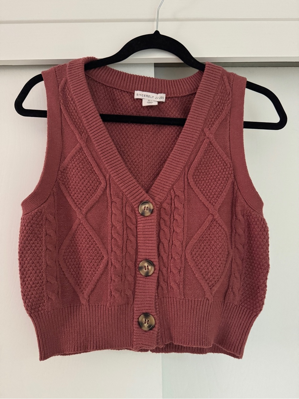 Sincerely Jules Pink Cable Knit Sweater Vest